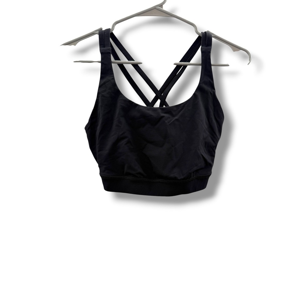 Lululemon Energy Bra Womens 10 Black Strappy Back Medium Support W2326S‎